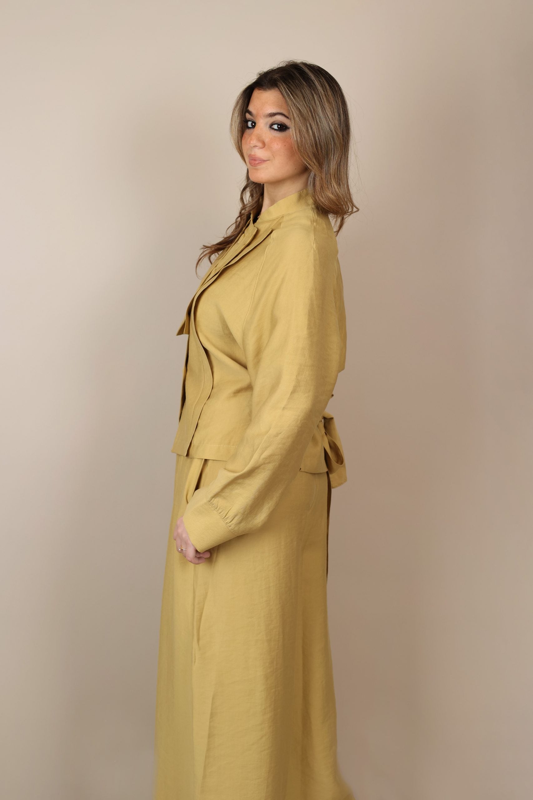 Tencel Short Jacket Shirt Set image 2