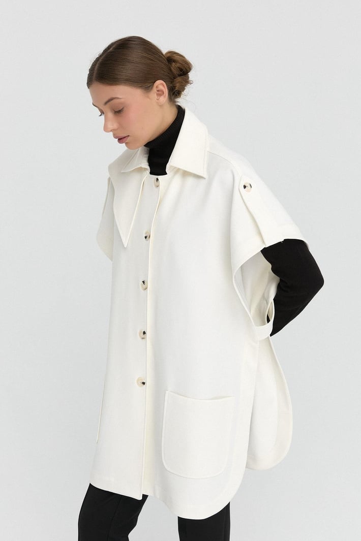 Buttoned Poncho image 3