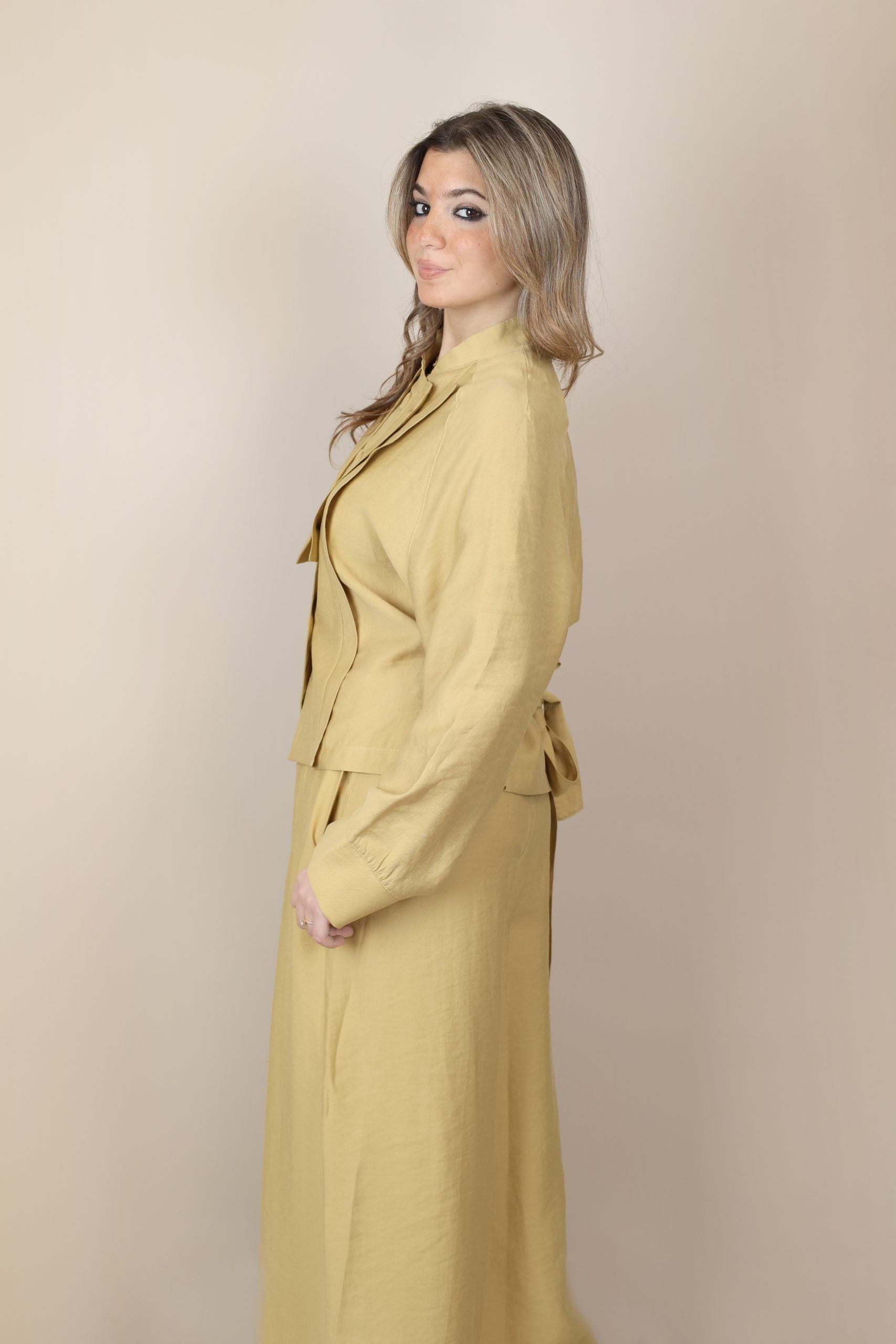 Tencel Short Jacket Shirt Set image 0