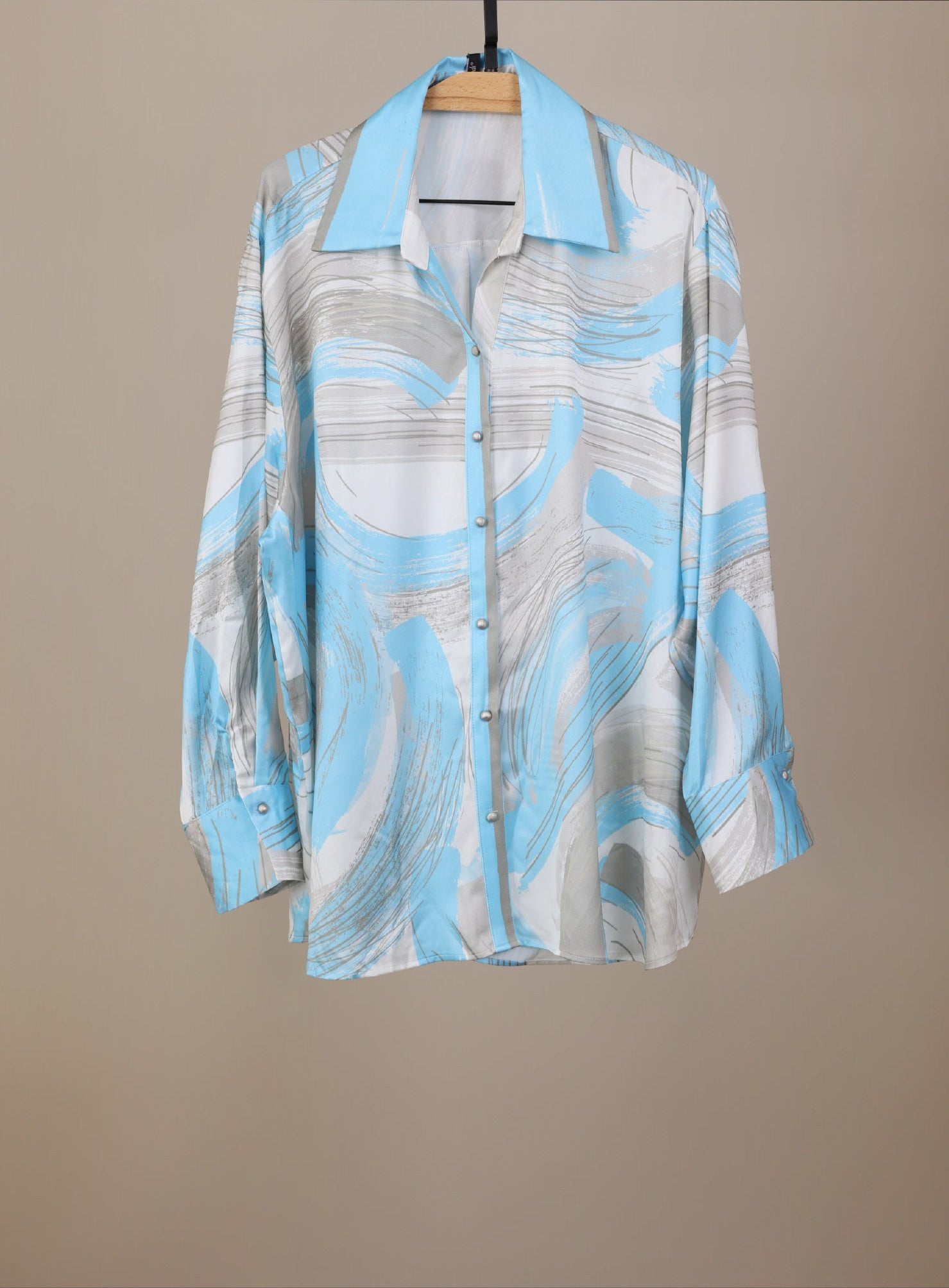 Patterned Satin Shirt image 0