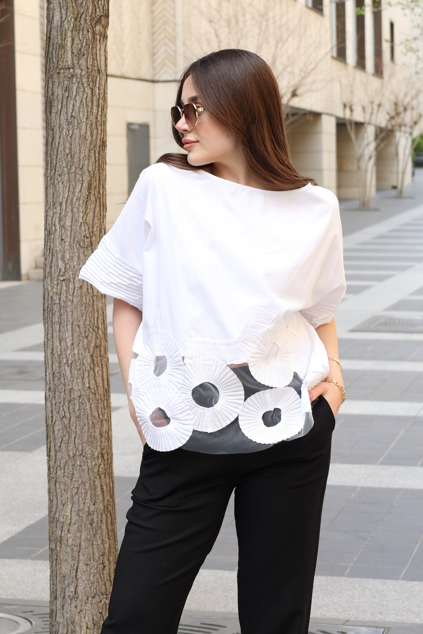 Taffeta Circular Design Top image 2
