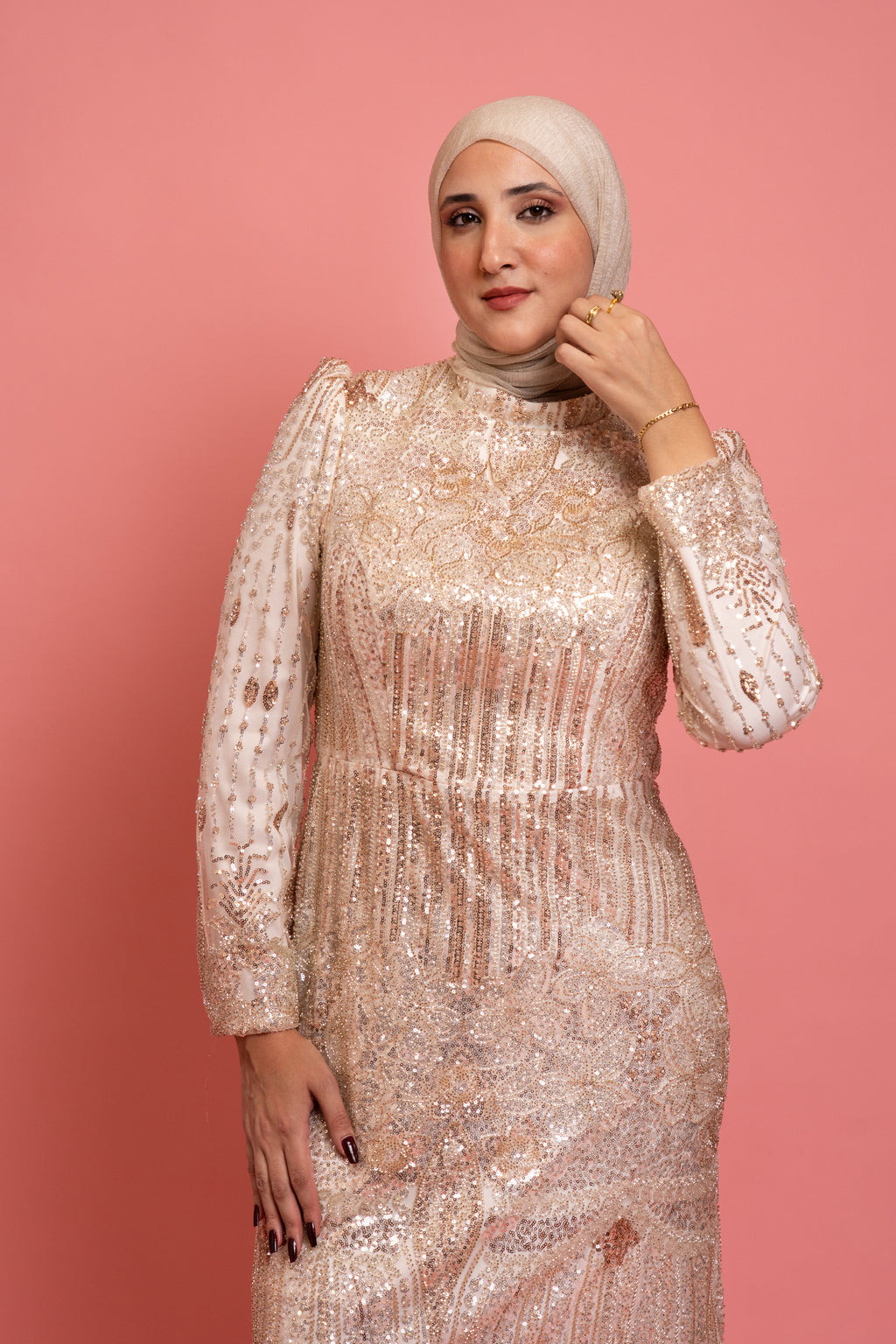 ROSE GOLD EVENING DRESS