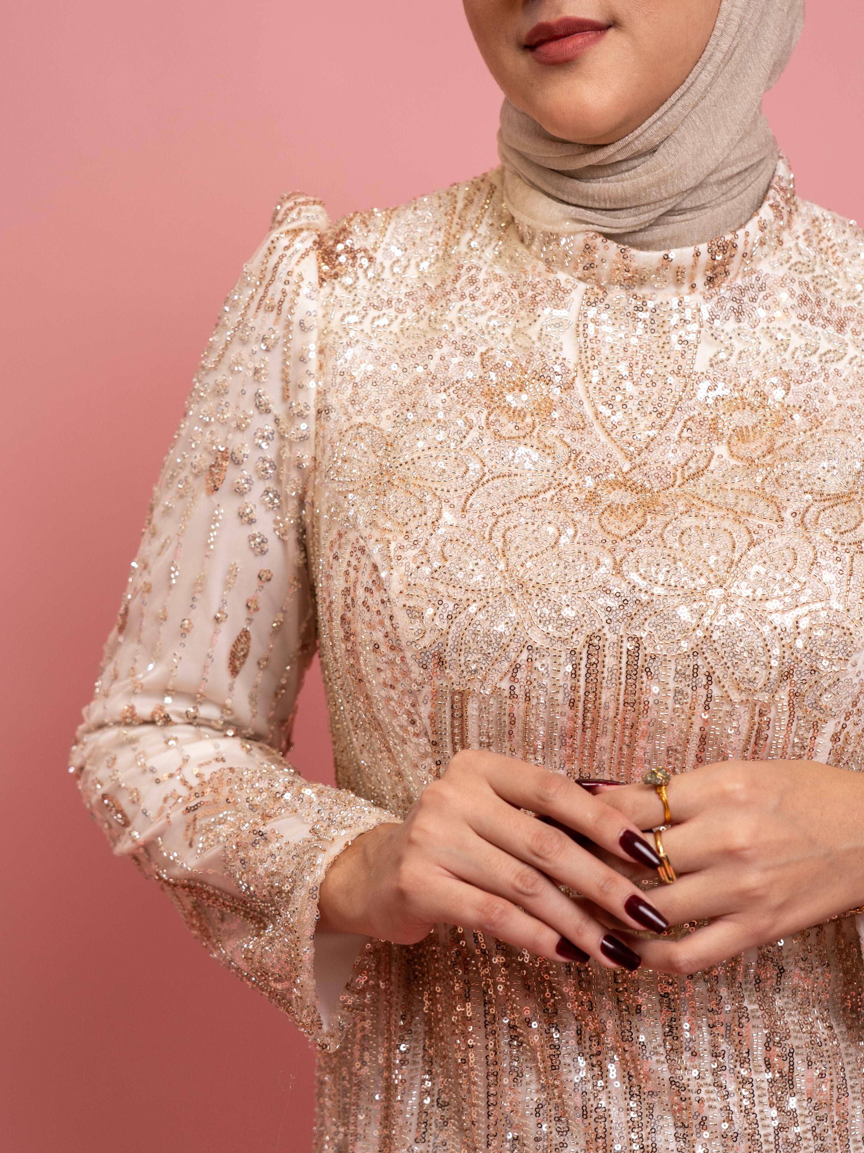 ROSE GOLD EVENING DRESS