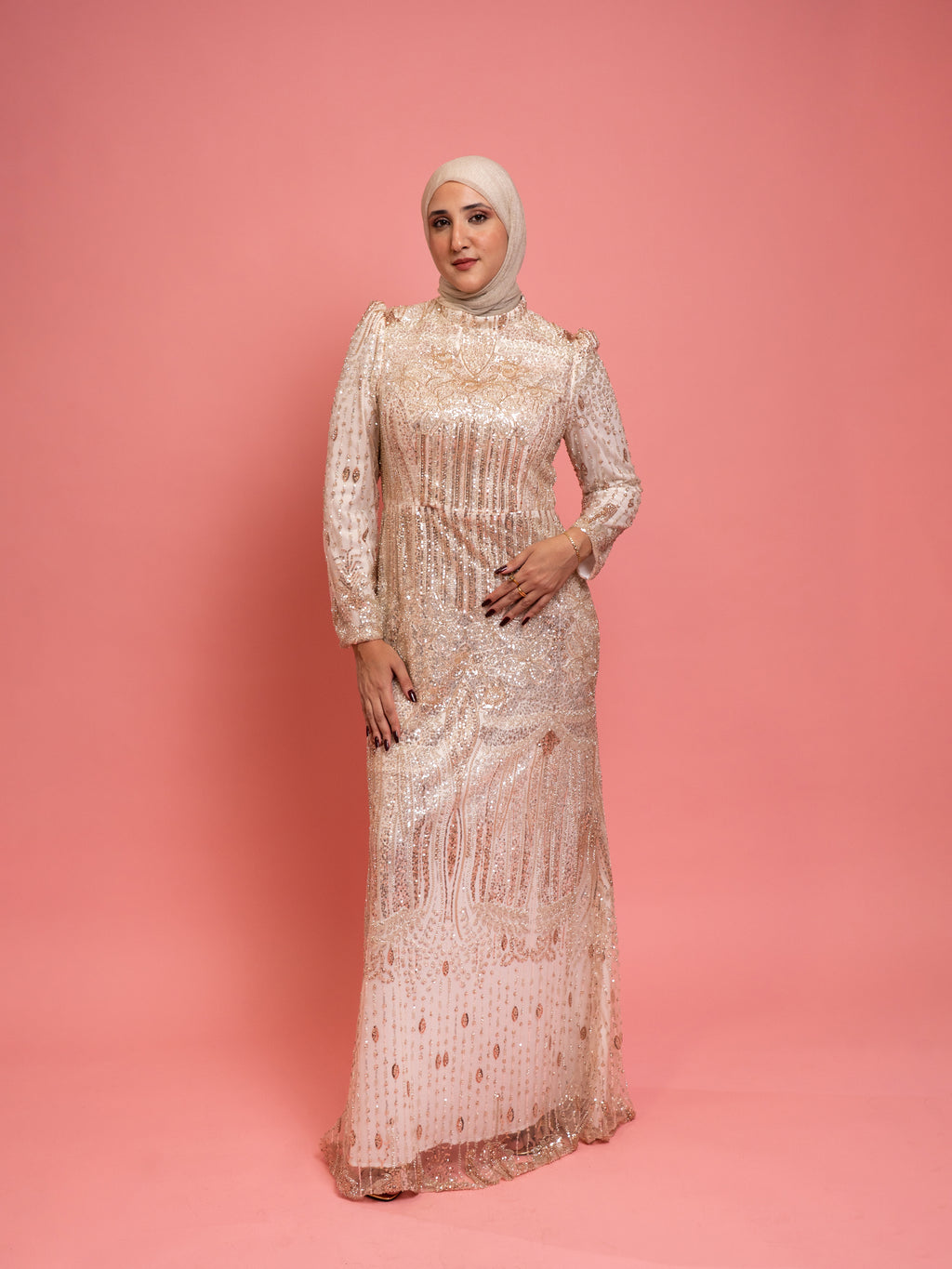 ROSE GOLD EVENING DRESS