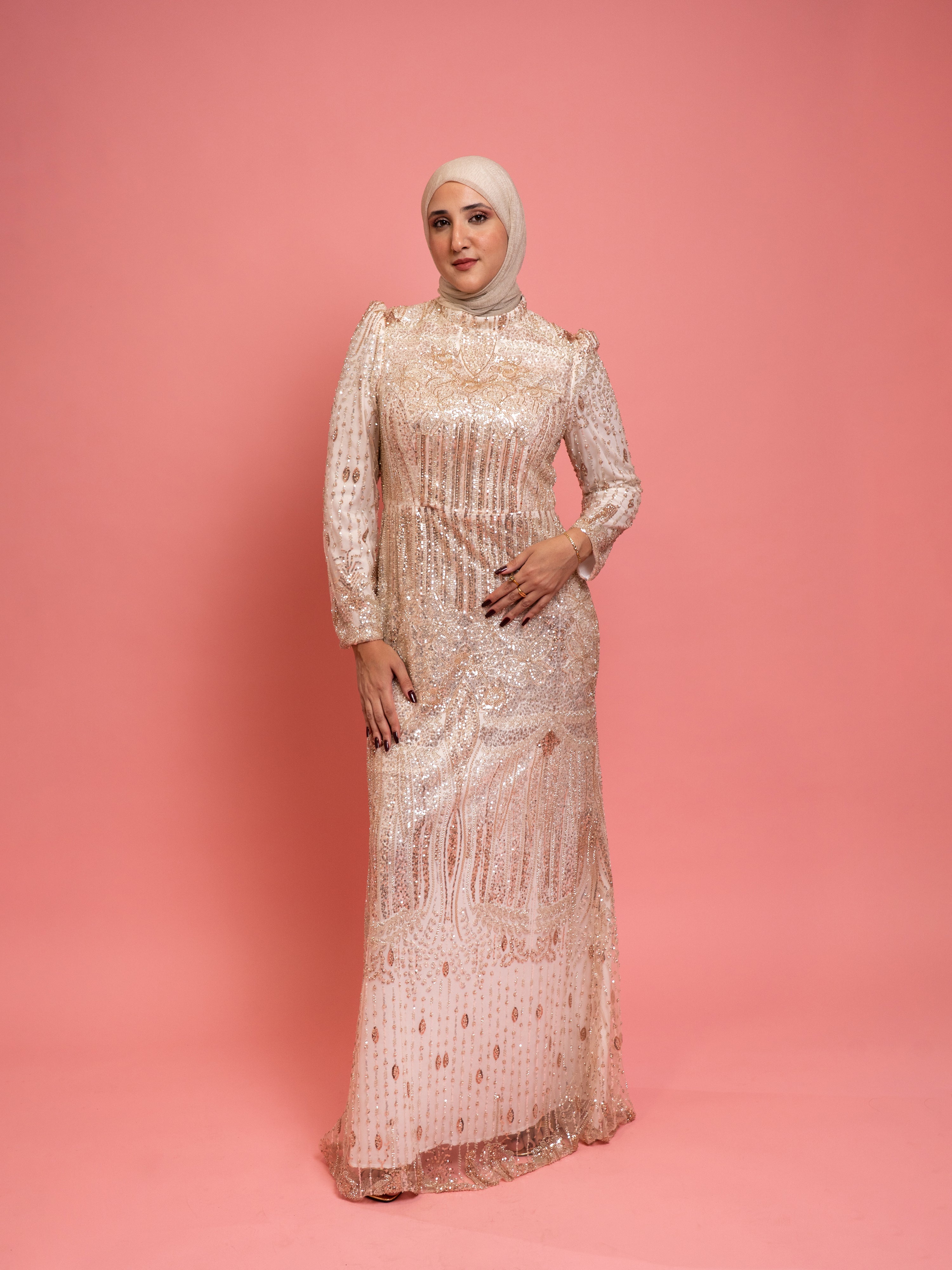 ROSE GOLD EVENING DRESS