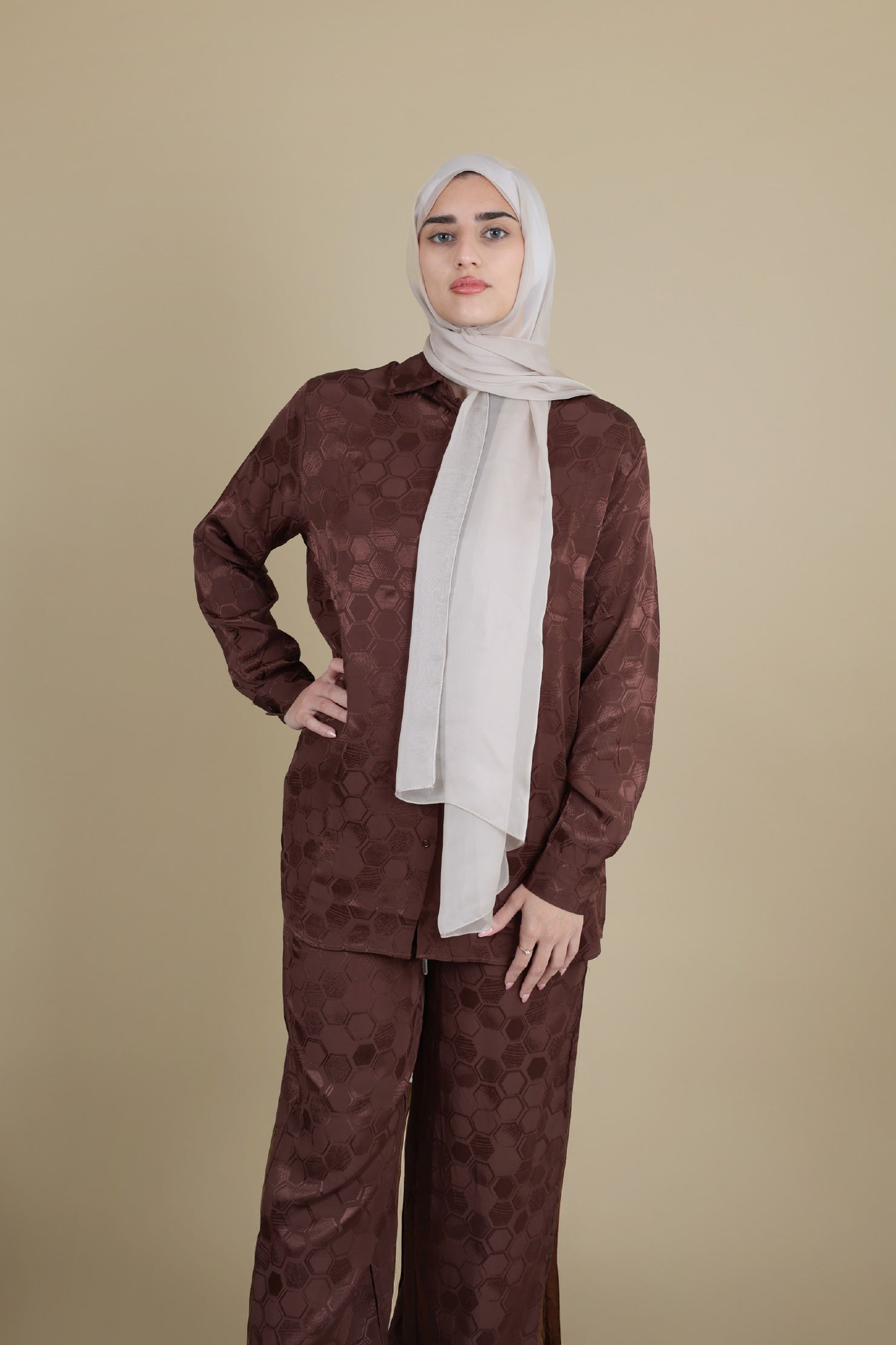 Brown Satin Set image 1