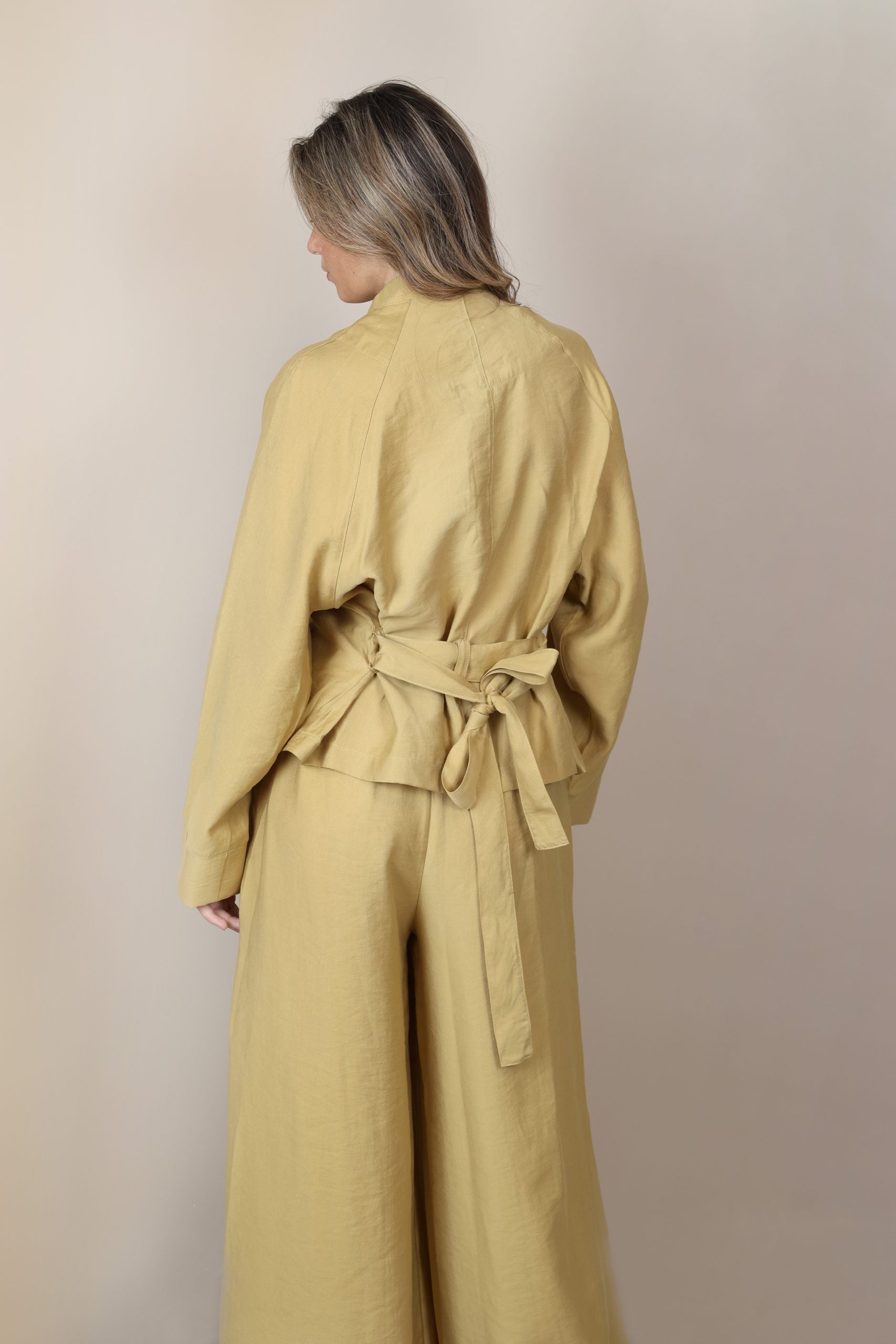 Tencel Short Jacket Shirt Set image 3