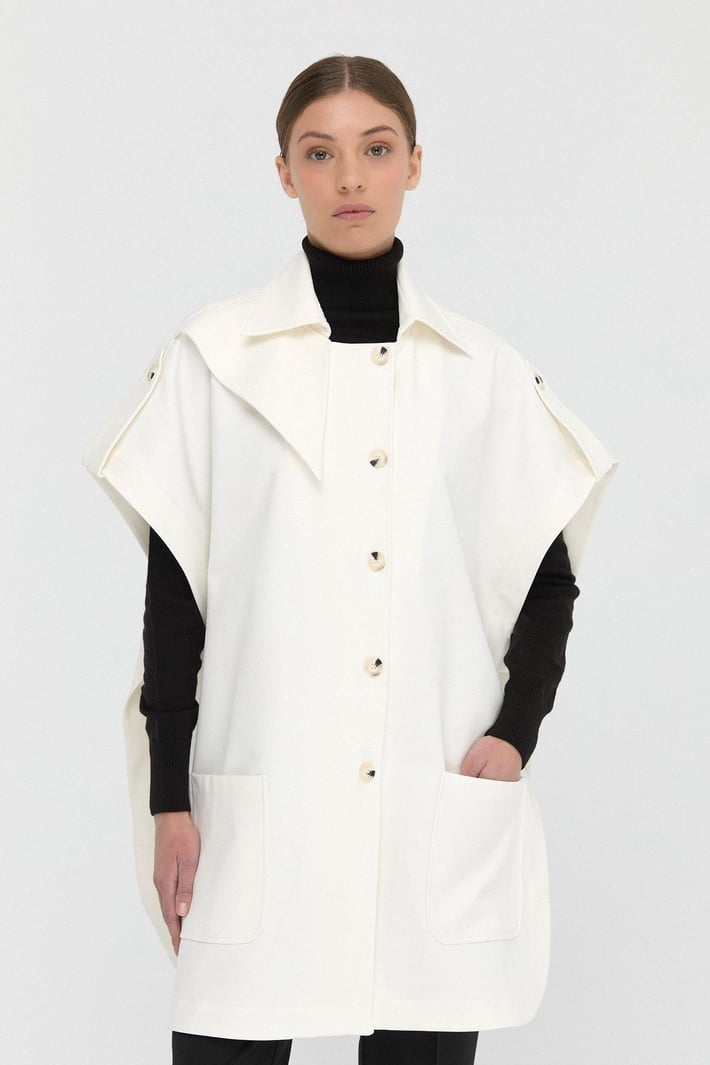 Buttoned Poncho image 0